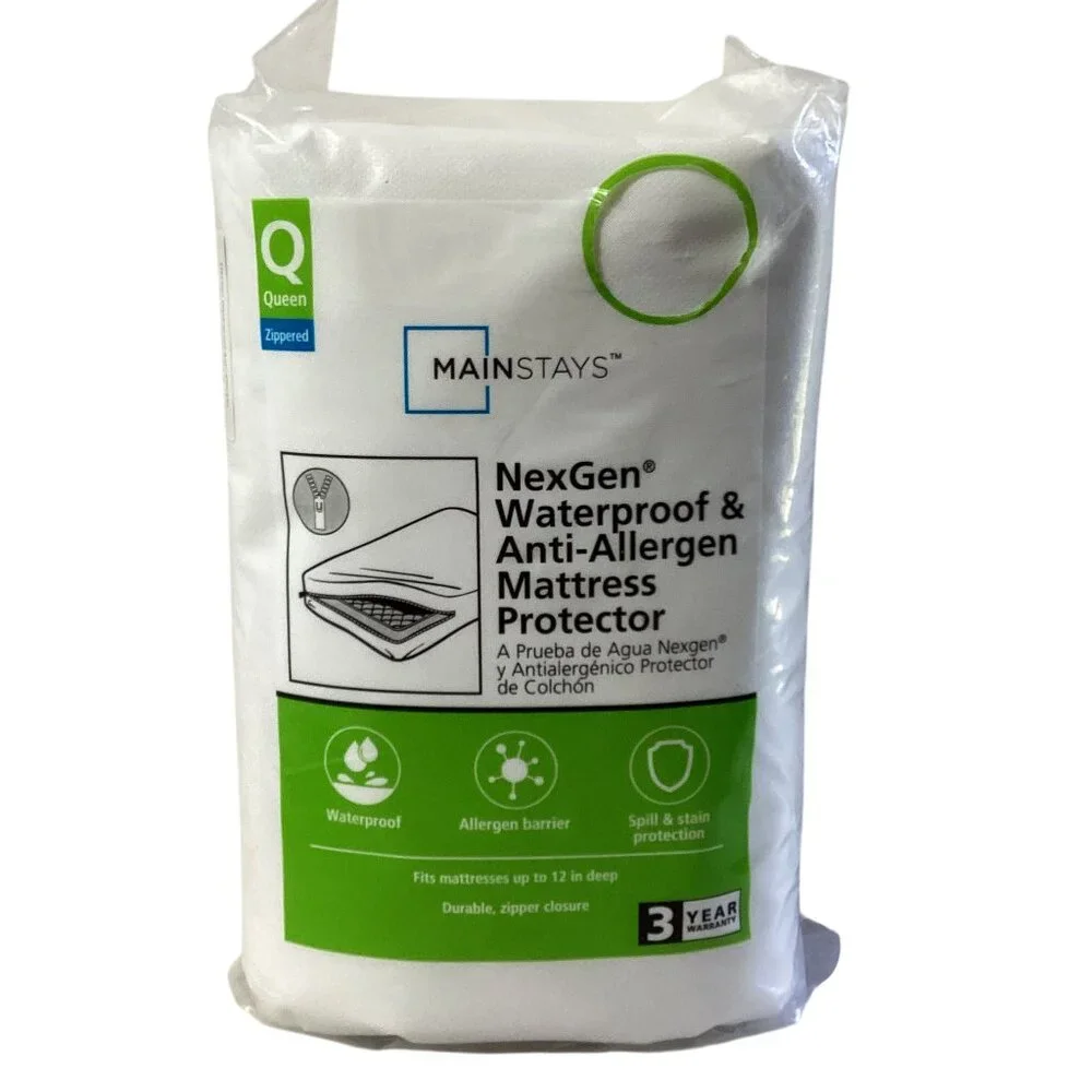 Mainstays NexGen Waterproof & Anti-Allergen Zippered Mattress Protector in Queen